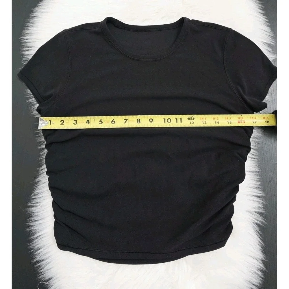 Lululemon All It Takes Nulu Short Sleeve Top Tee Stretch Women's Size 8 Black